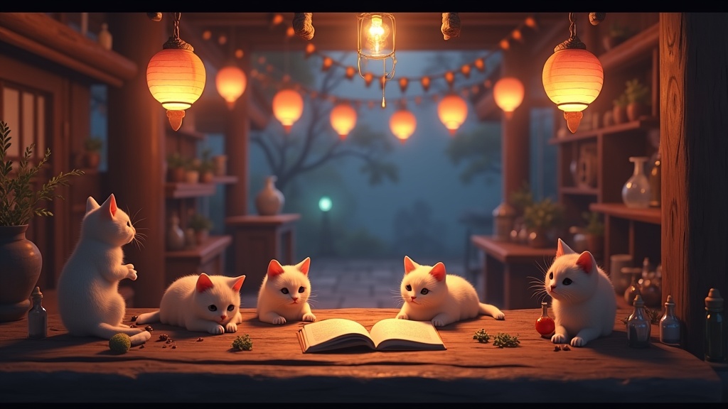 El jugador interactuando con ingredientes mágicos en Dark Ride: The Feline Fix.