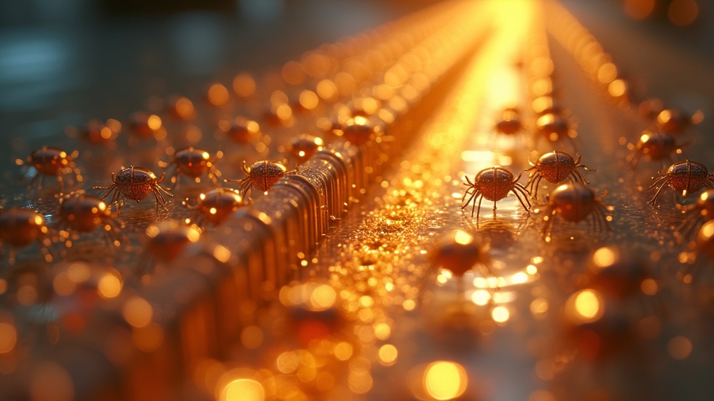 Representación artística de microbots autónomos reparando tejido celular