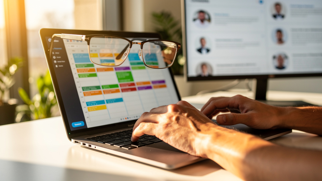 Recruiter efficiently managing interviews with automation tools