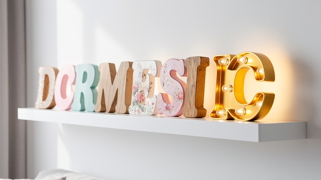 Collection de lettres en bois décorées et personnalisées