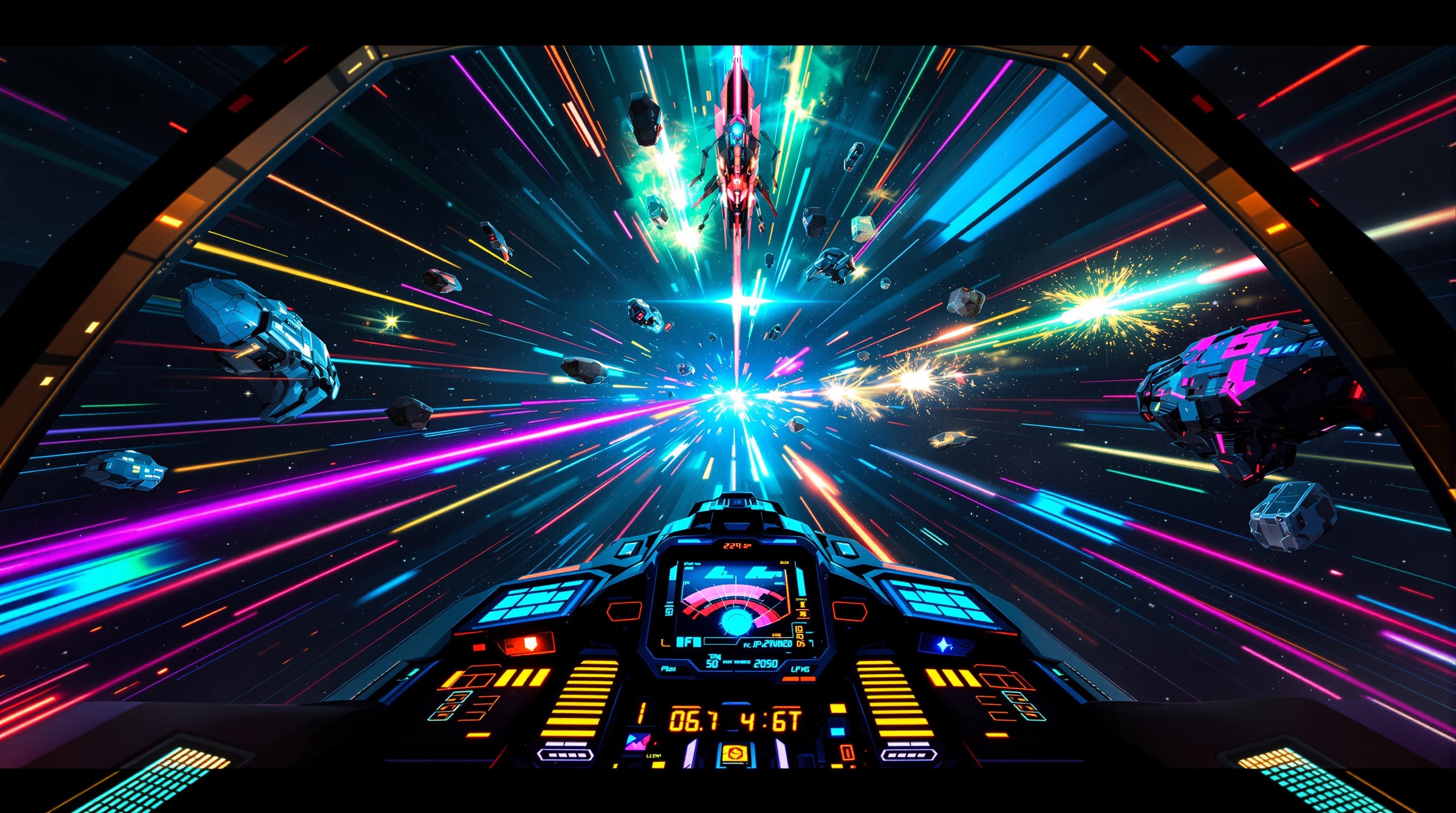 Combate espacial intenso en VR Blasteroids el shooter arcade