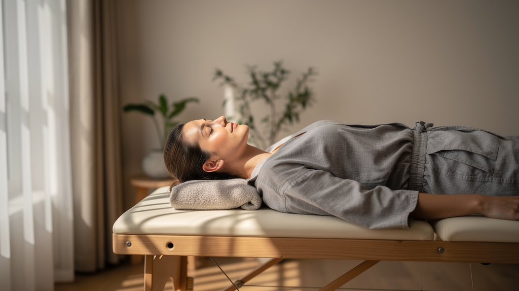 Relaxation profonde pendant une séance de thérapie manuelle