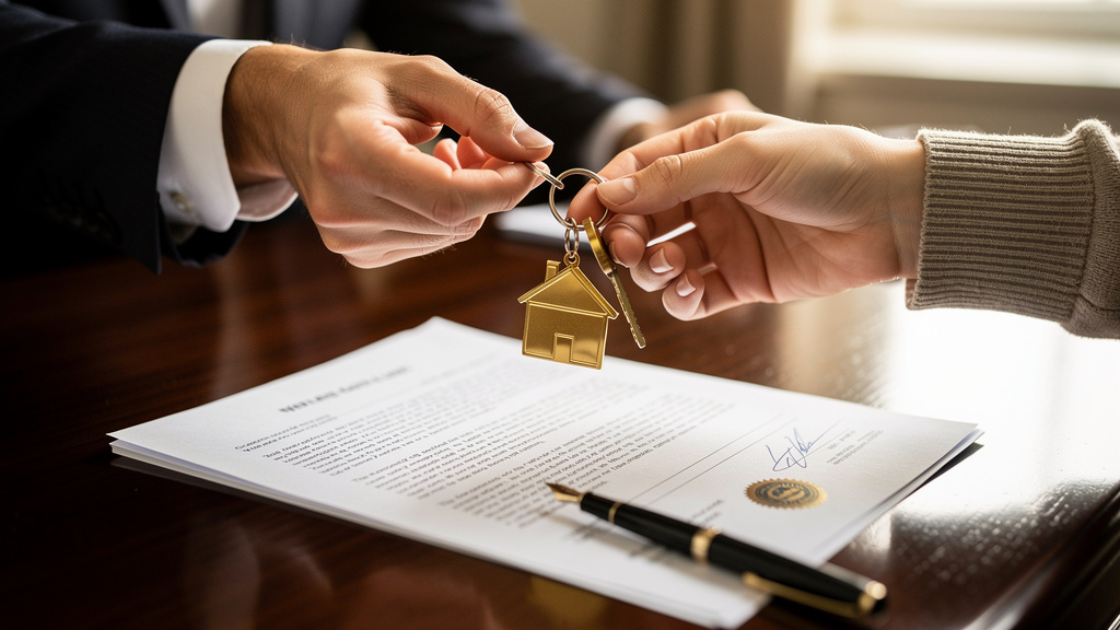Entrega de llaves tras firma de escritura notarial