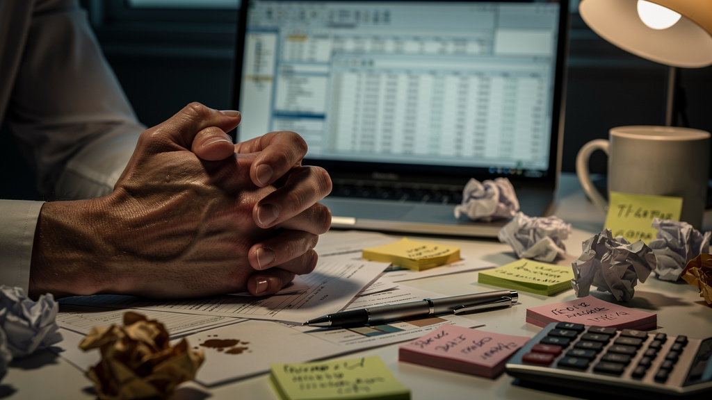 Stressed marketer managing campaigns manually – Ad Automation