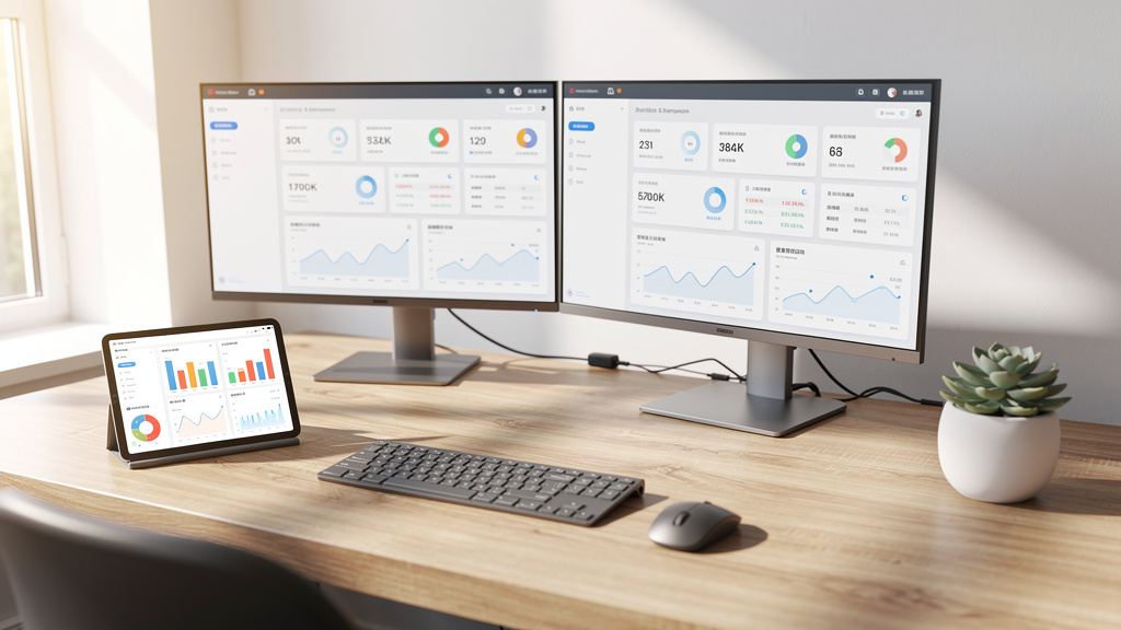 Professional workspace with automation tools