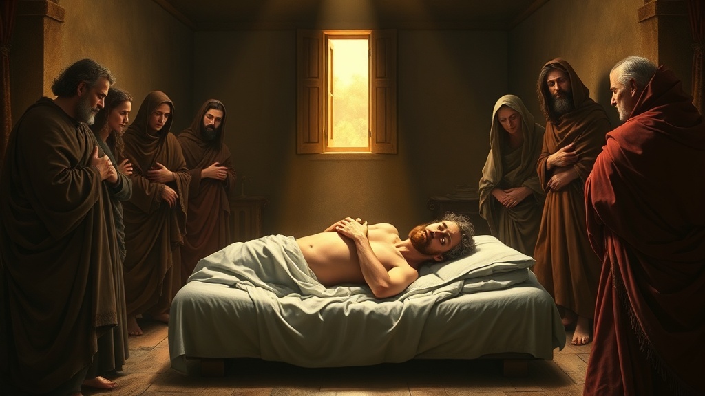 Allegorical scene of care and truth