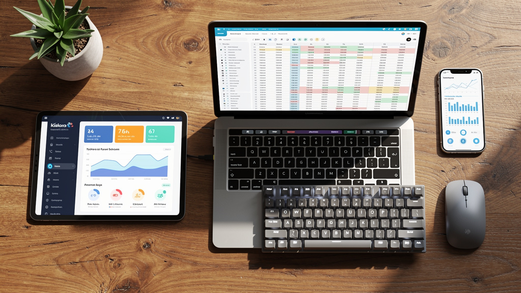 Multiple devices showing n8n sales integrated data and workflows