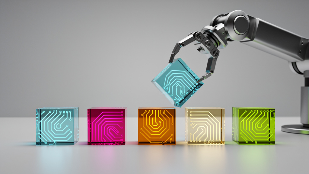 AI-driven automation represented through robotic precision