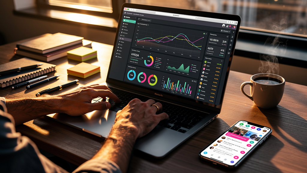 Digital marketer optimizing live advertising campaigns