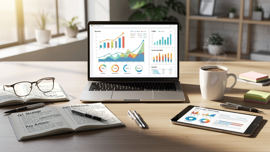 Analytics dashboard showing marketing performance data