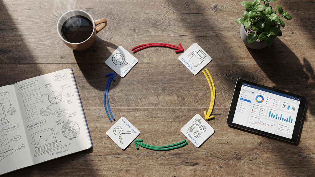 Visual representation of continuous marketing improvement framework