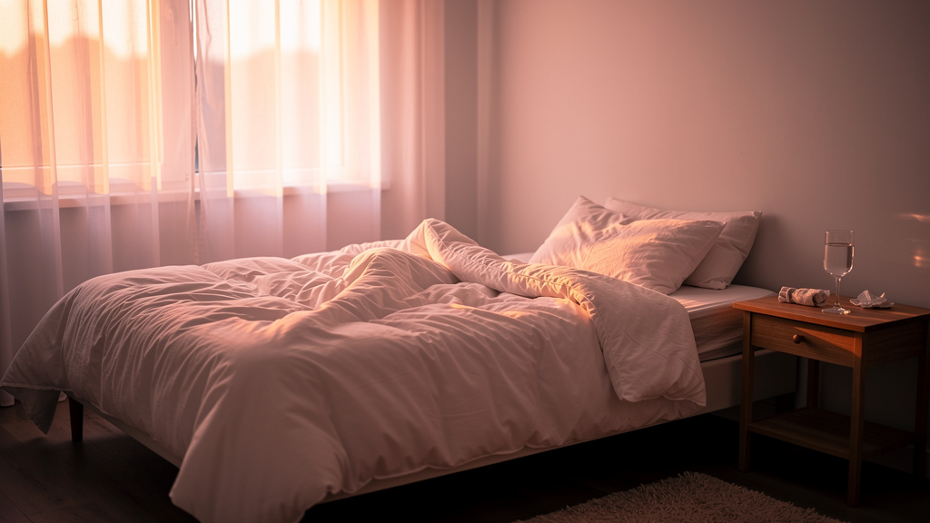 Peaceful morning bedroom with soft natural light