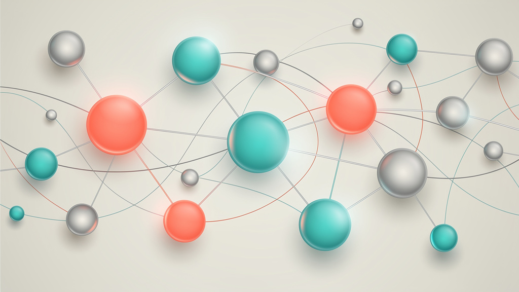 Abstract network representing medical knowledge patterns and connections
