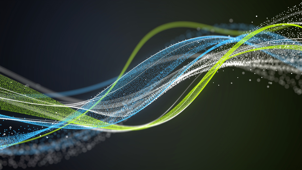 Abstract digital streams representing online medical learning platforms