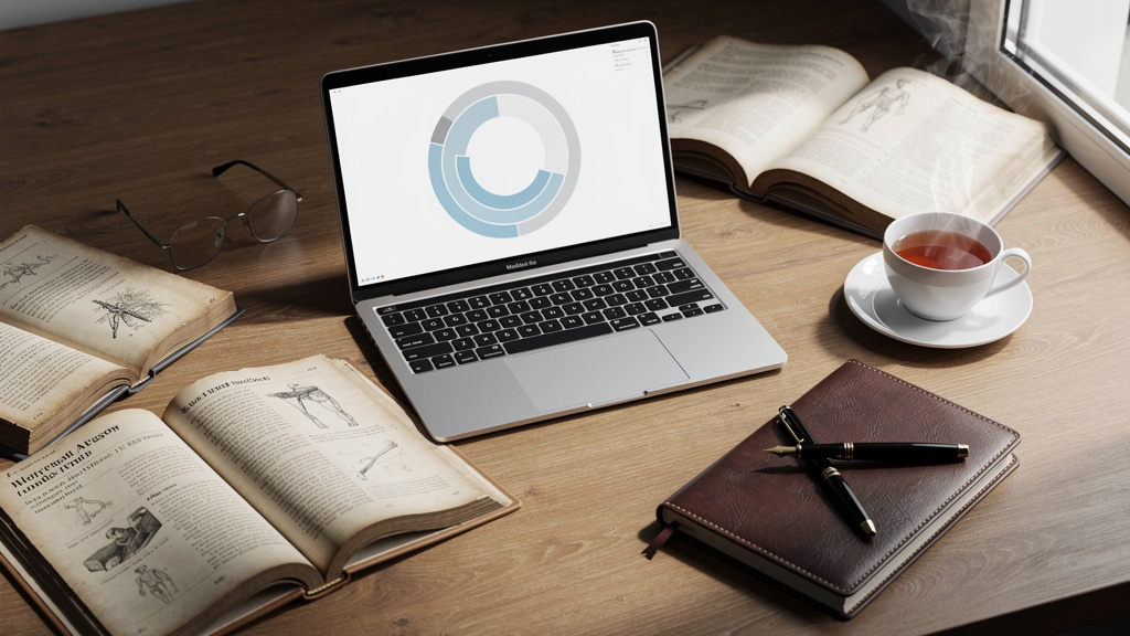 Medical professional's workspace with CPD planning materials