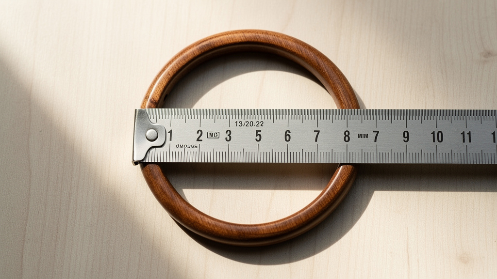 Measuring internal diameter of a wooden bangle