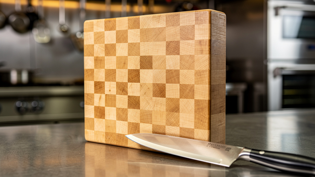 Hirnholz-Schneidebrett mit deutlich sichtbarer Dicke