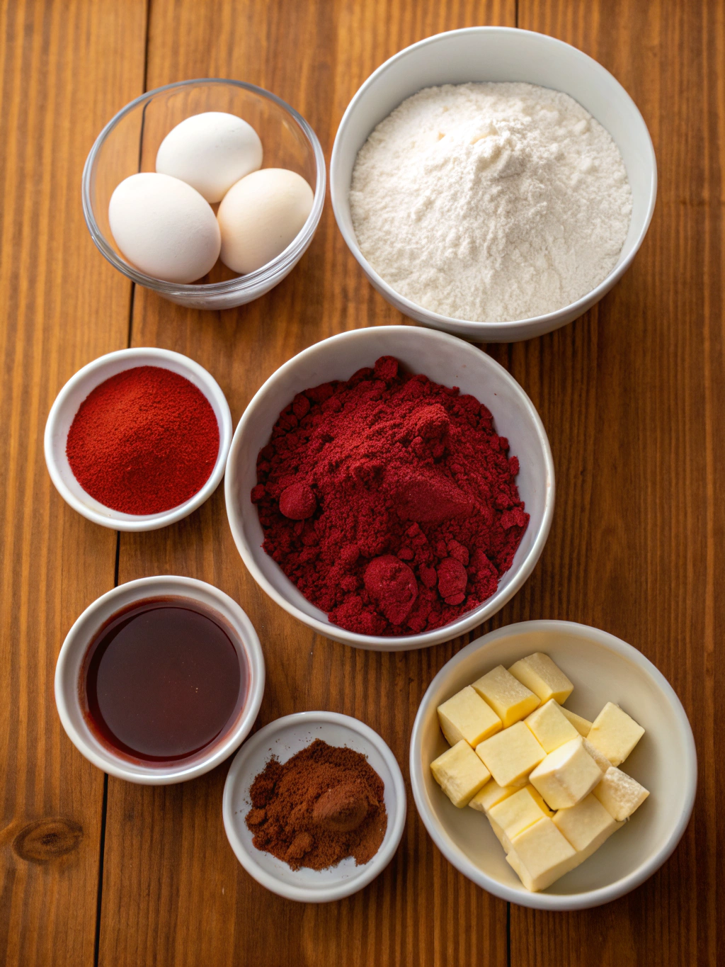 Ingredients for red velvet cookies recipe