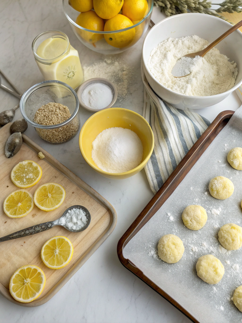 Making lemon crinkle cookies