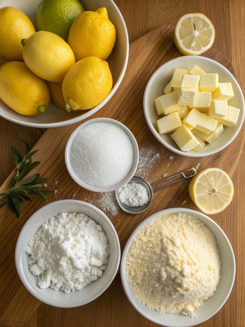 Ingredients for lemon crinkle cookies