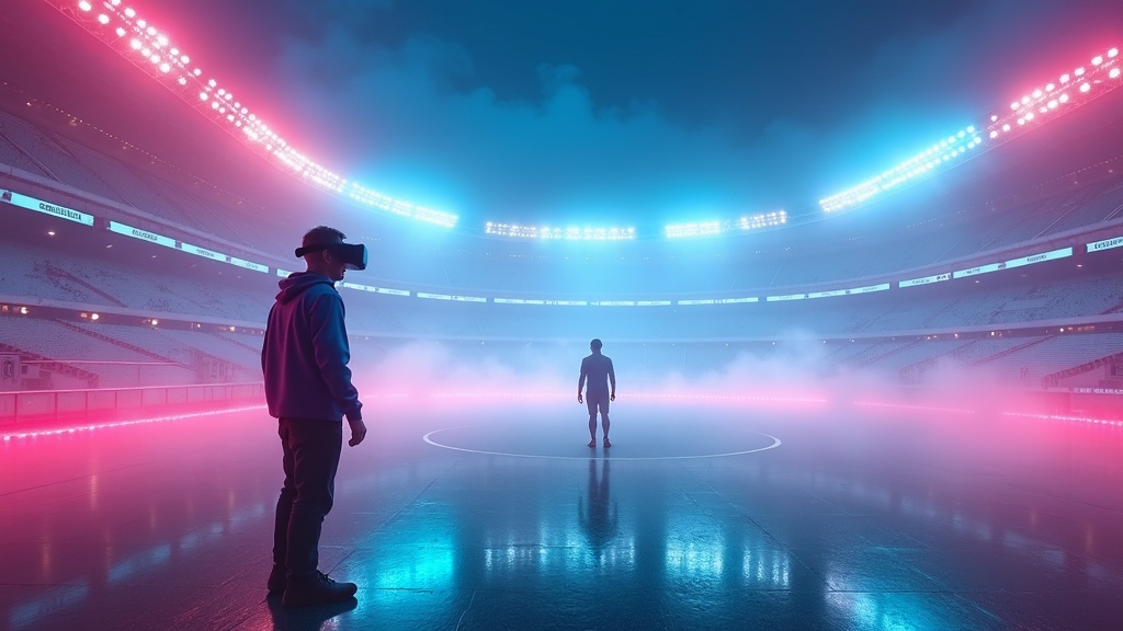 Aficionado del Málaga CF utilizando gafas de realidad virtual VS Soccer