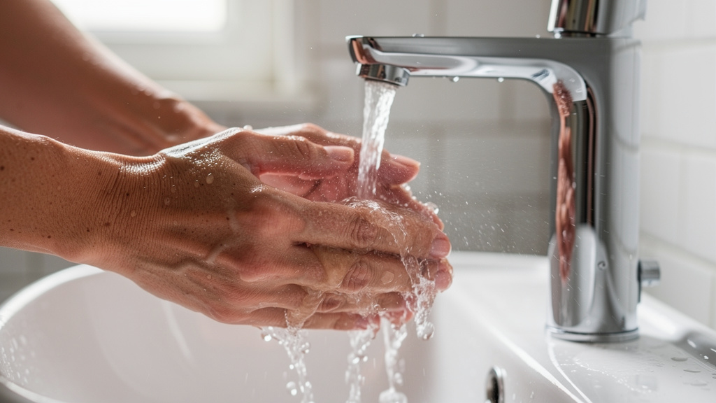 Proper face washing technique for removing pollution particles