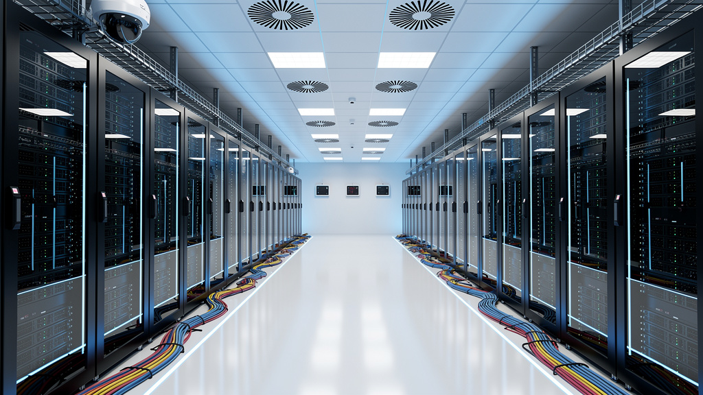 Data center showing network segmentation and security zones