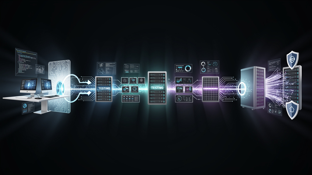 Continuous deployment pipeline from development through production stages