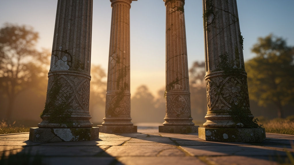 Four strong pillars representing the foundation of sustainable maintenance