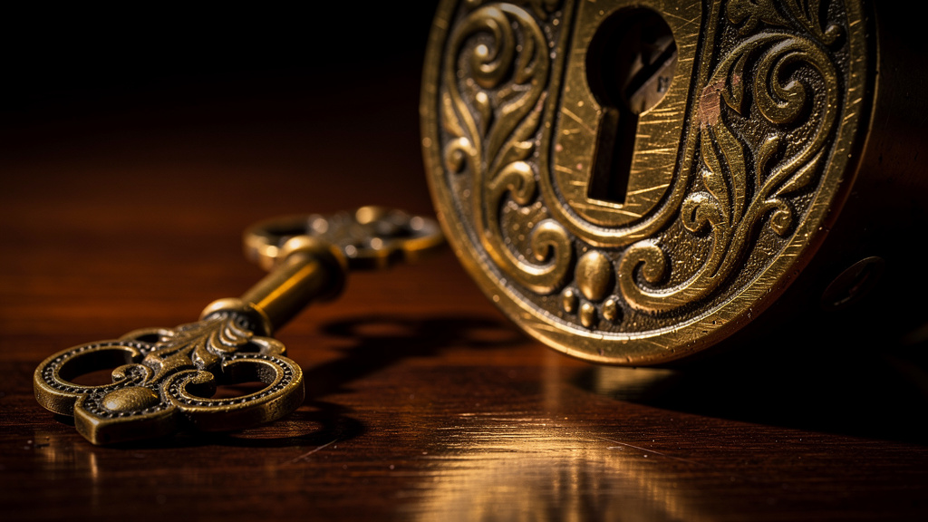 Antique lock and key symbolizing privacy and security