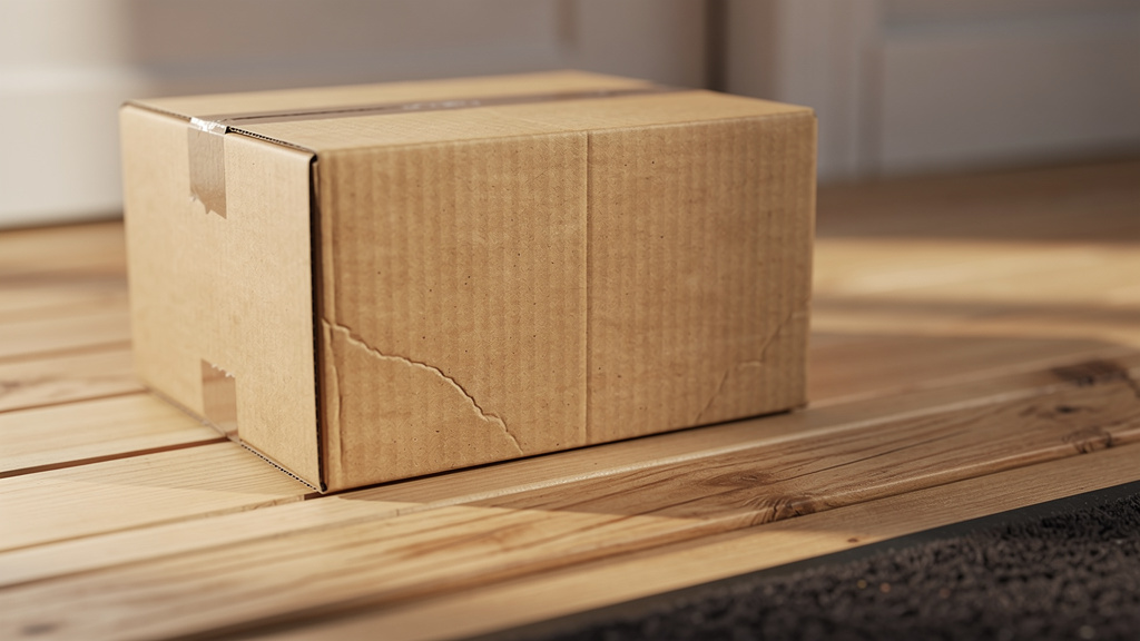 Plain unmarked parcel on doorstep for discreet delivery