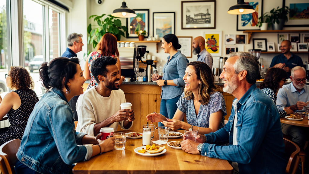 Community gathering event at local business