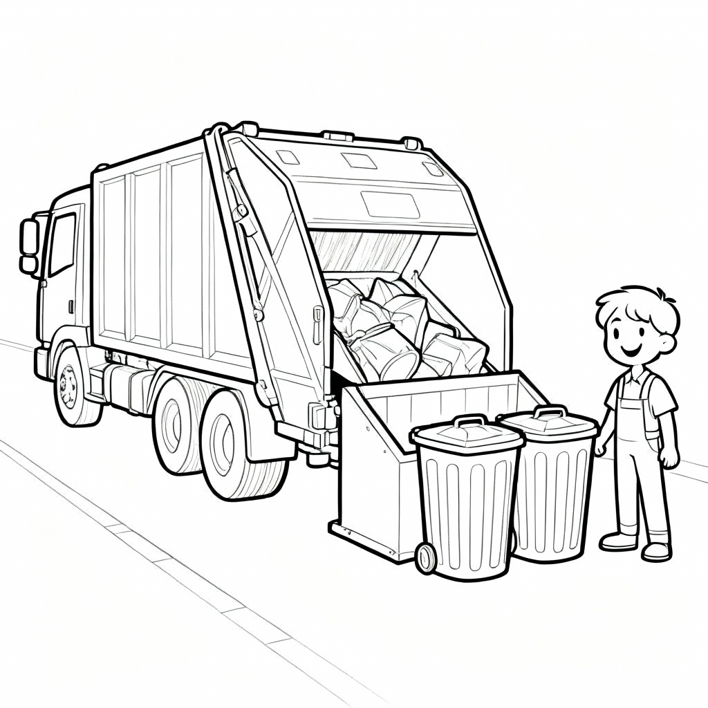 Recycle Truck Coloring Page