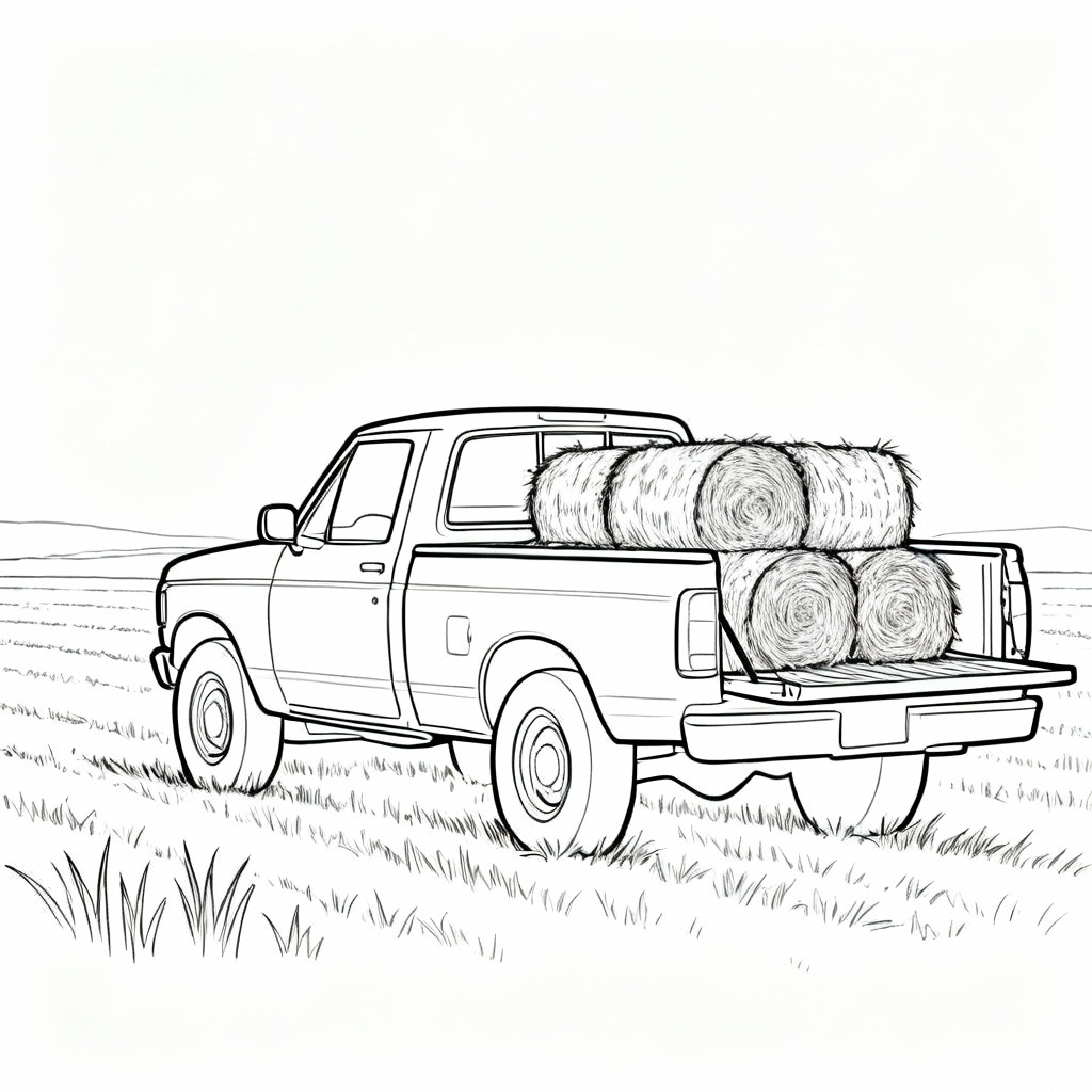 Farm Harvest Pickup Coloring Page