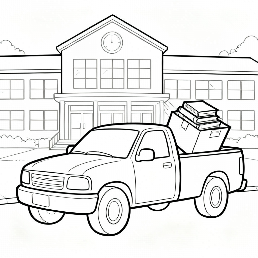 School Yard Helper Pickup Coloring Page