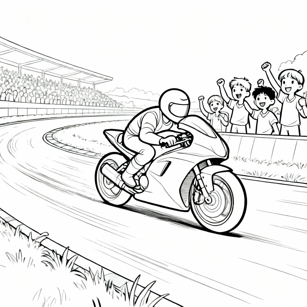 Fast Motorcycle Coloring Page