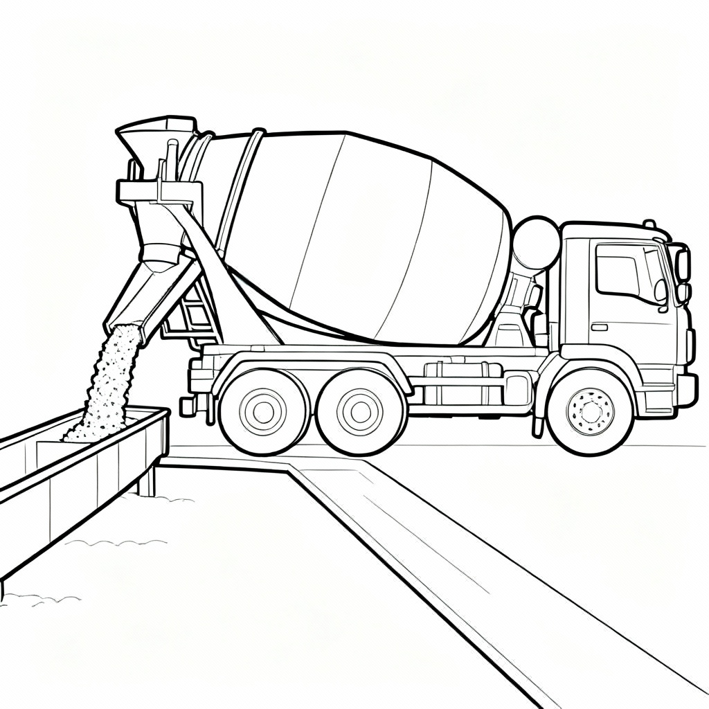 Cement Truck Coloring Page