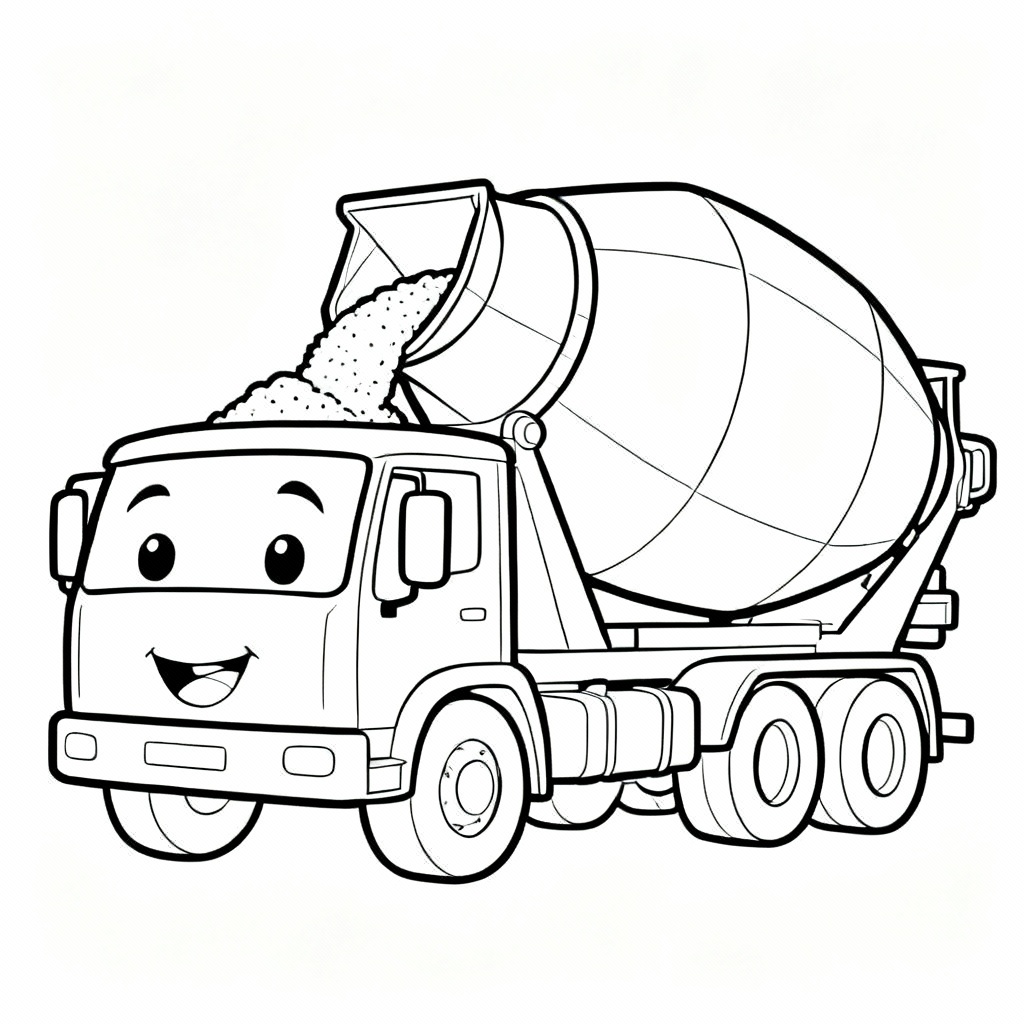 Cement Truck Coloring Page