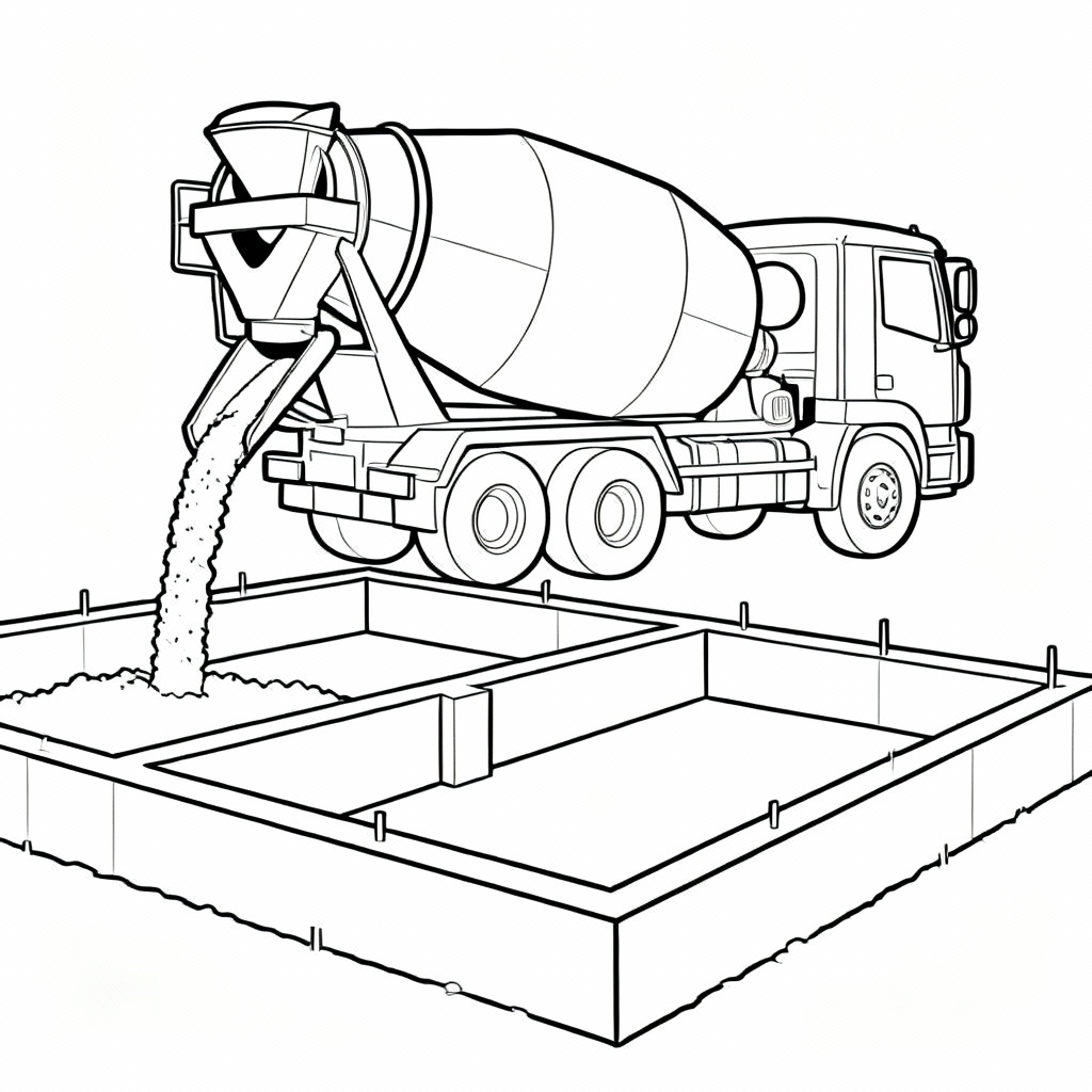 Cement Truck Coloring Page