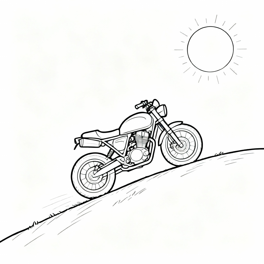 Soft Motorcycle Coloring Page