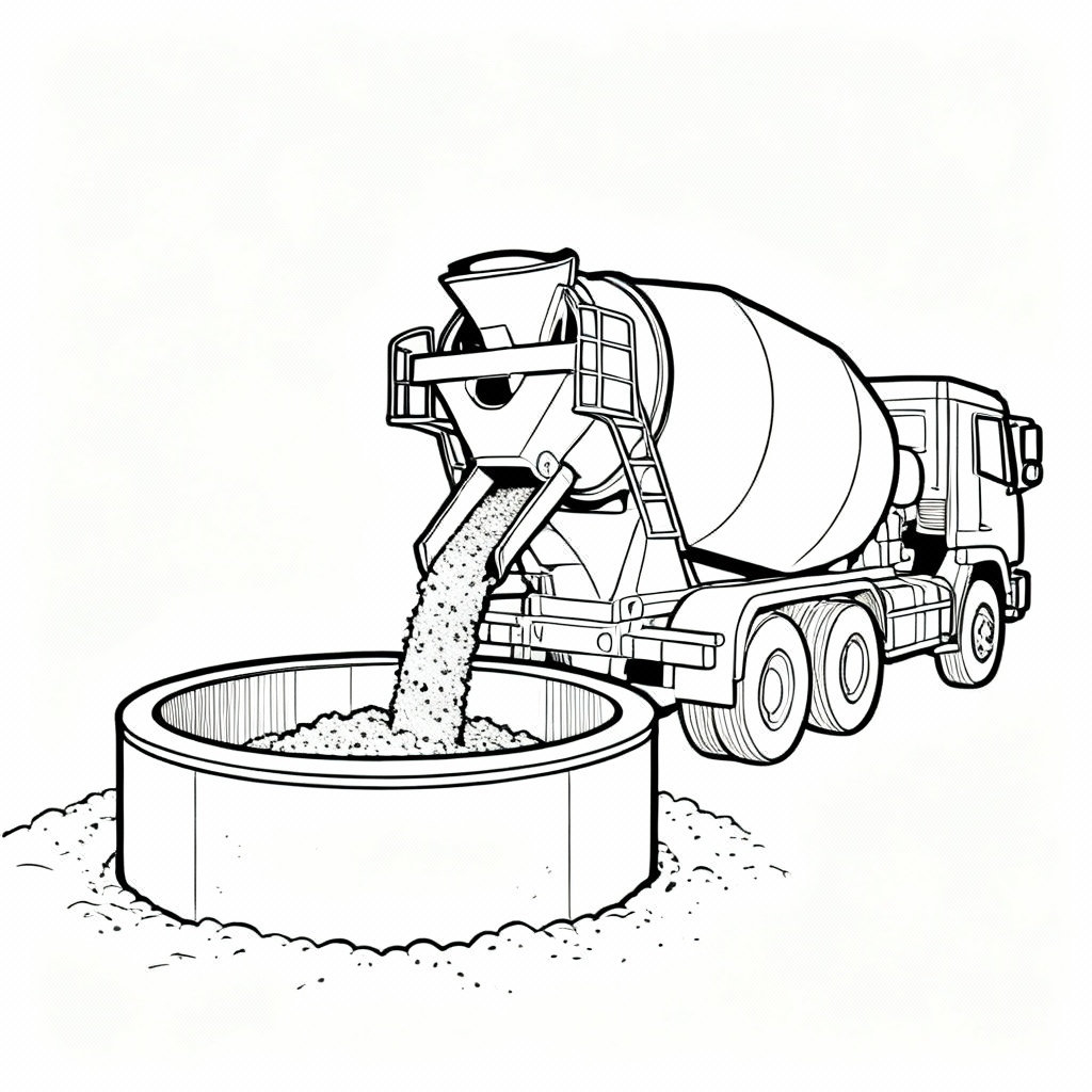 Cement Truck Coloring Page