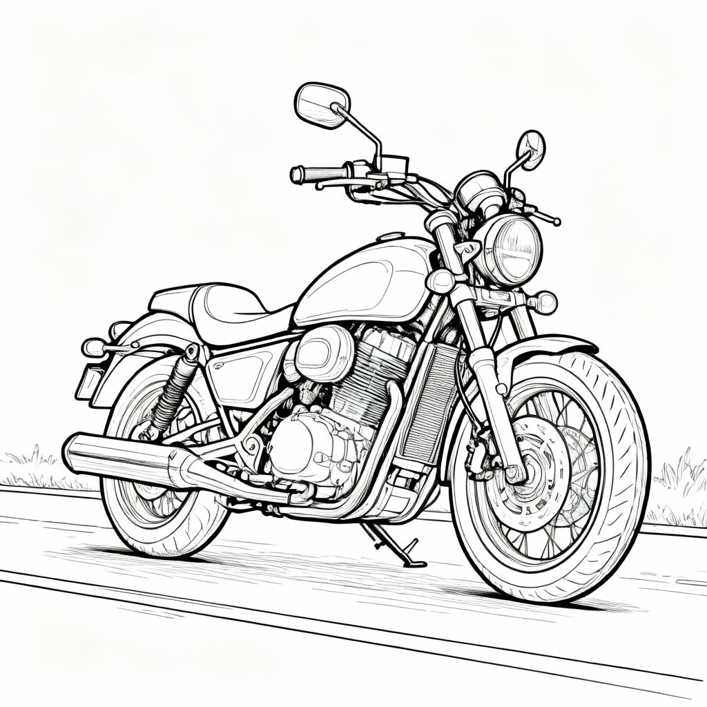 Pure Motorcycle Coloring Page