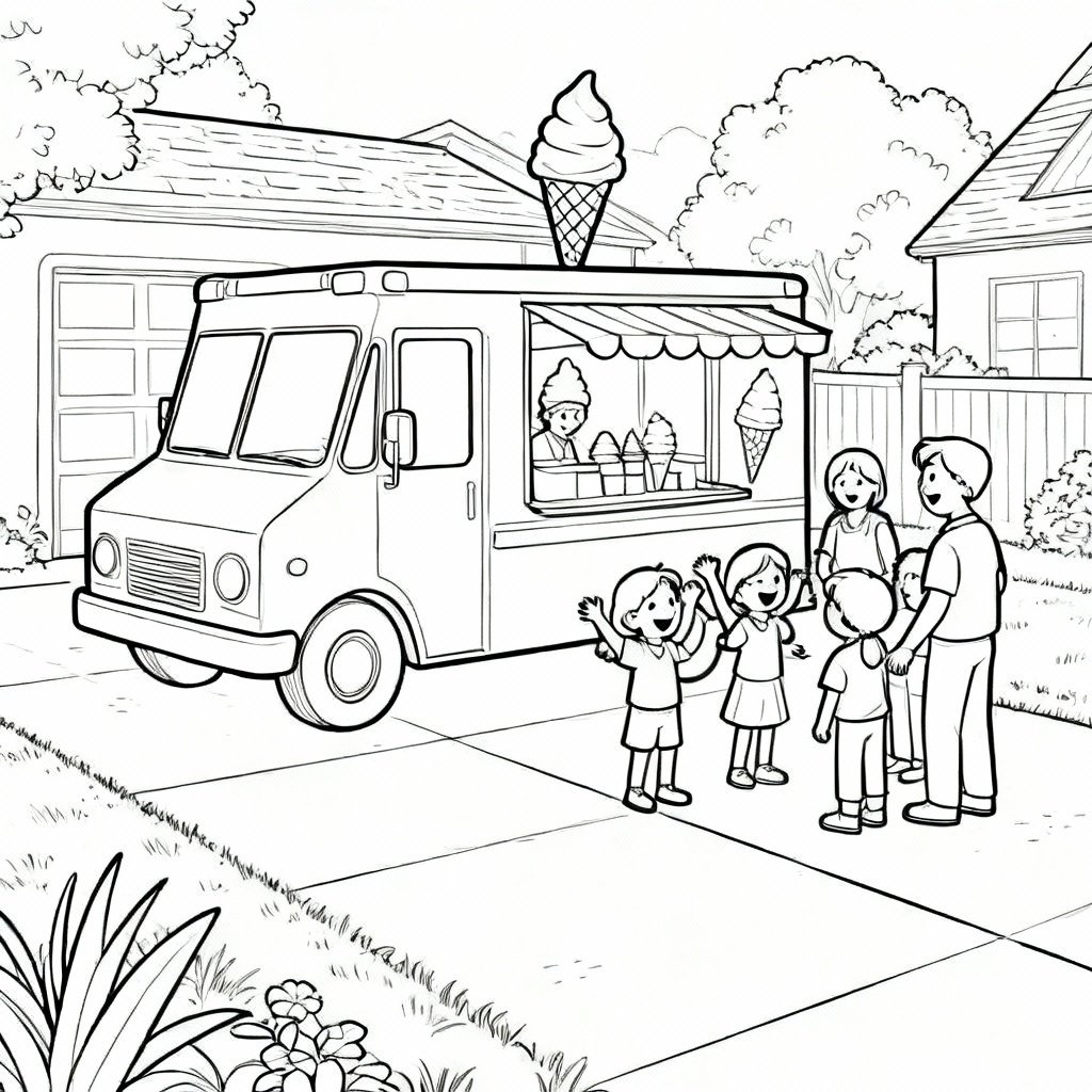 Ice Cream Truck Coloring Page