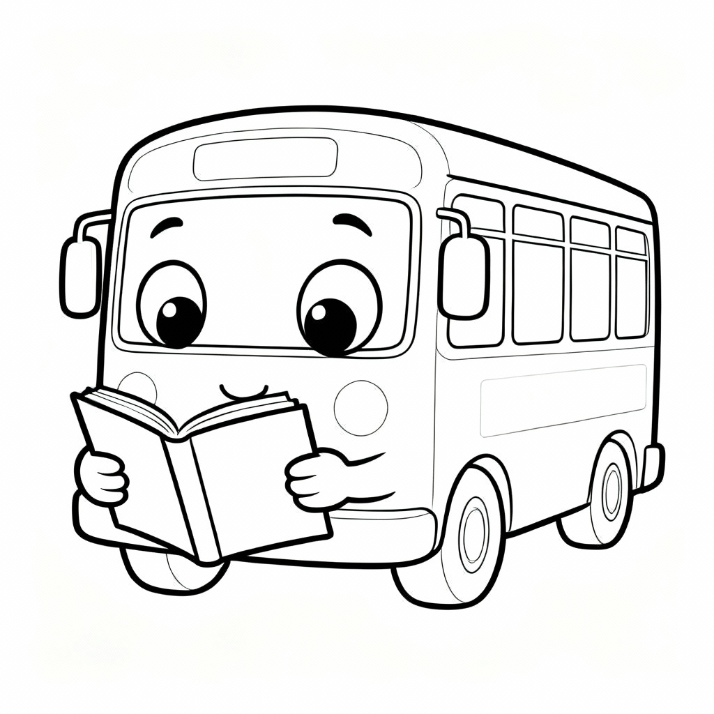 Reading Bus Coloring Page