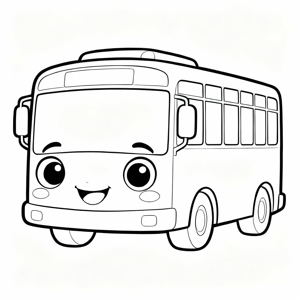 Happy Bus Coloring Page