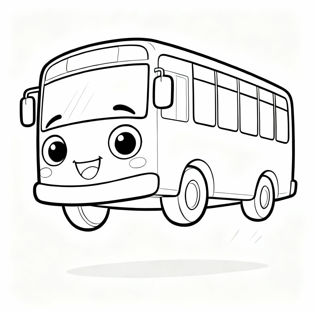 Jumping Bus Coloring Page
