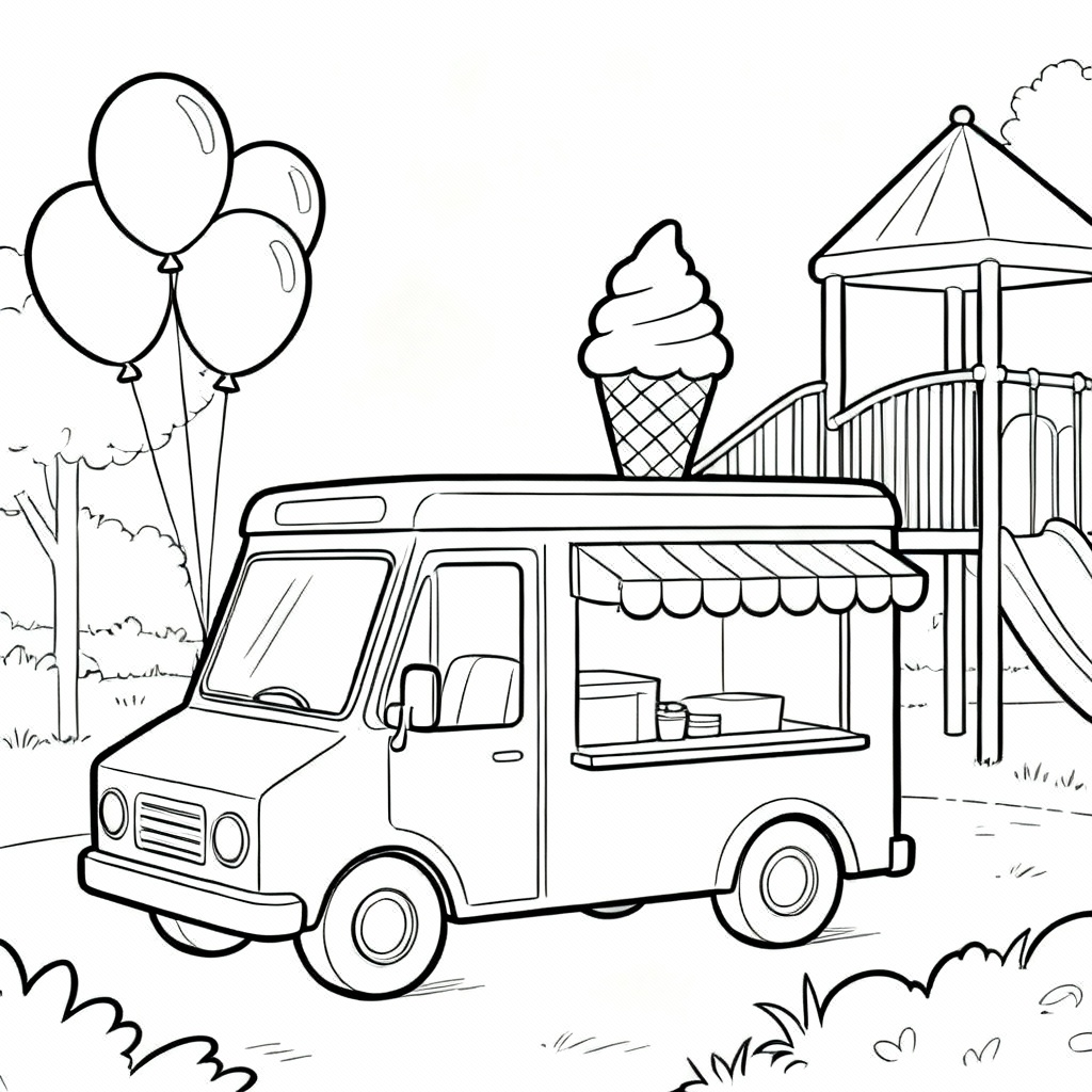 Sunny Vendor Coloring Page