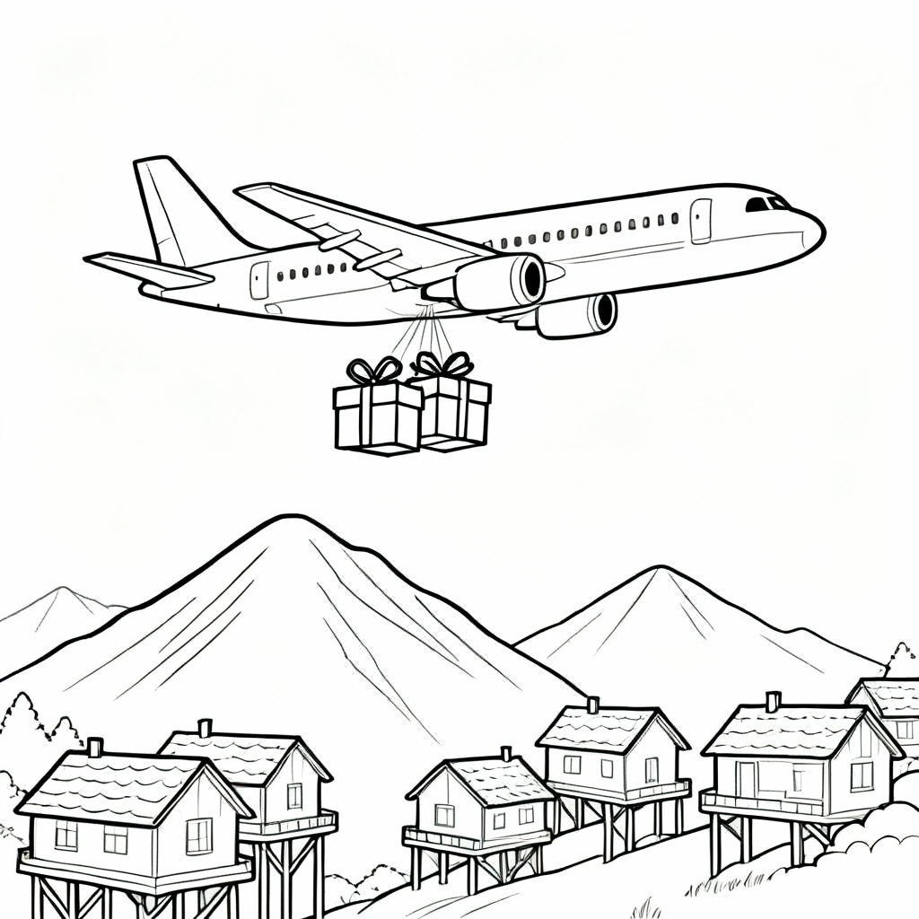 Cargo Airplane Coloring Page