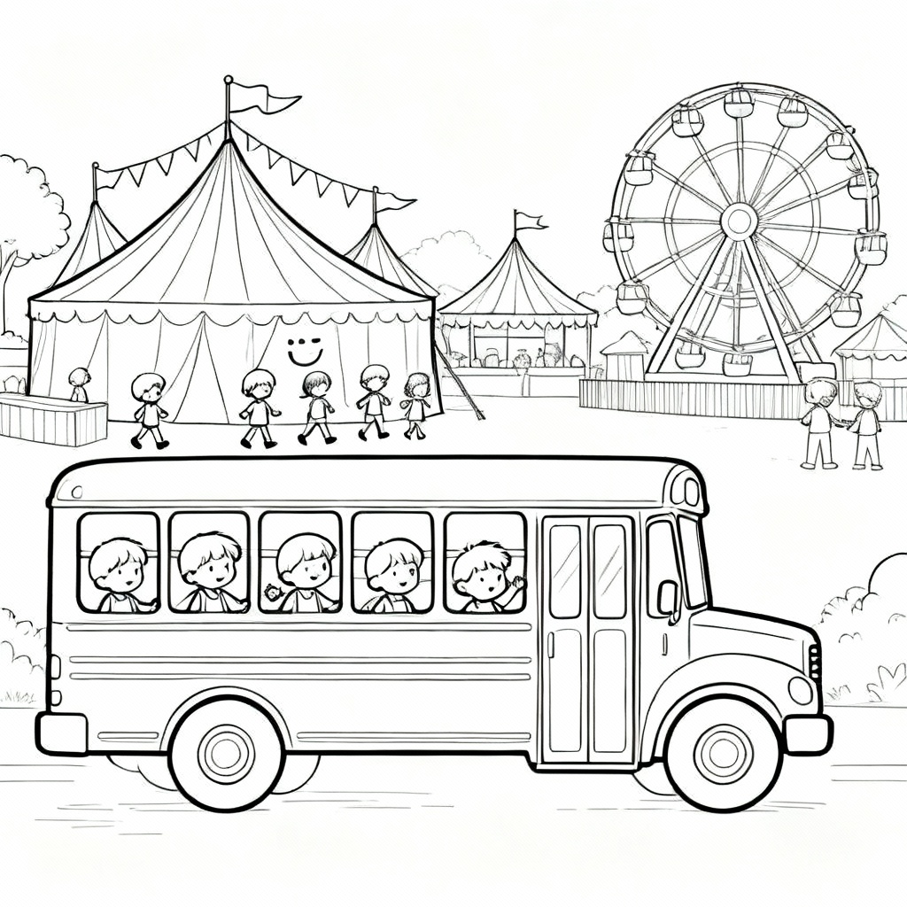 School Car Coloring Page