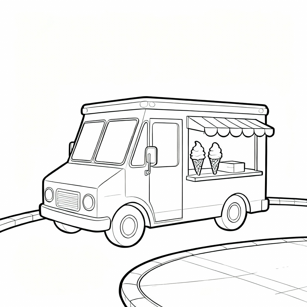 Scooping Cone Coloring Page